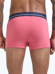 Olive Green and Magenta Organic Cotton super stretch Trunk with Outer Elastic Short Length Waistband - Pack of 2