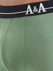 Olive Green and Magenta Organic Cotton super stretch Trunk with Outer Elastic Short Length Waistband - Pack of 2