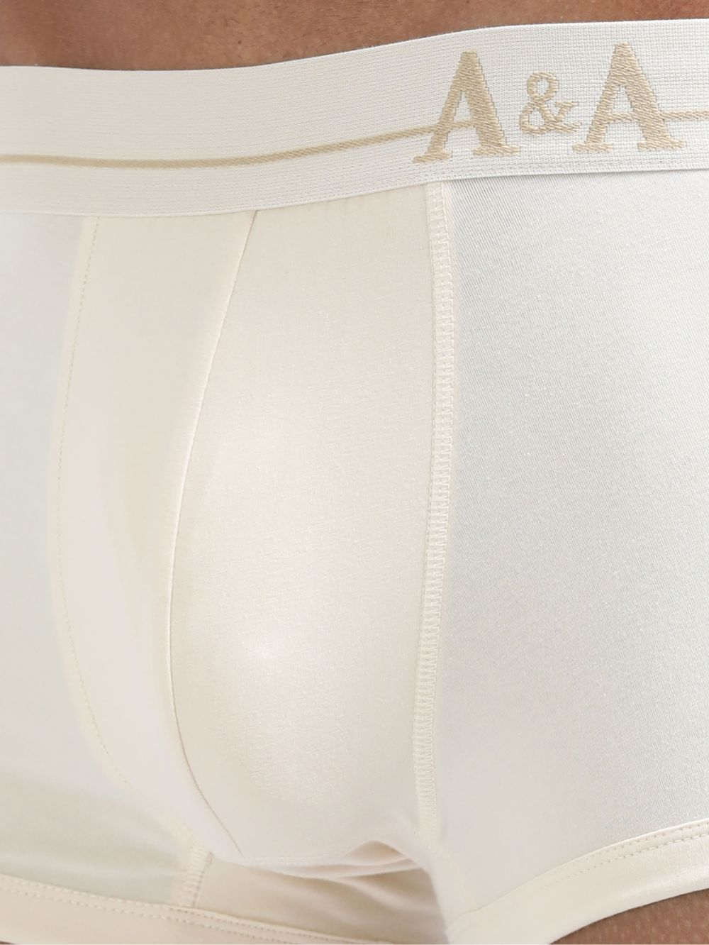 Beige and Beige Organic Cotton super stretch Trunk with Outer Elastic Short Length Waistband - Pack of 2