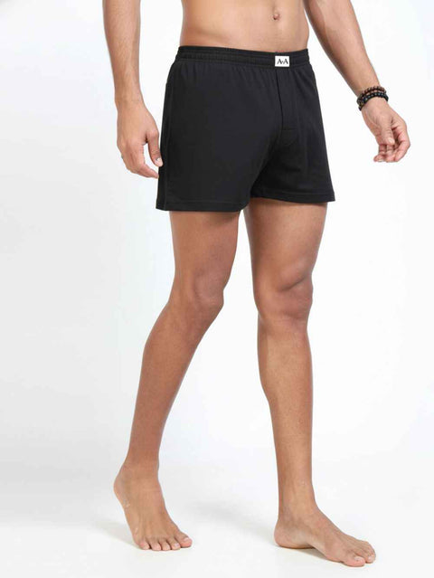 Organic Cotton Short Boxer for Mens - Pack of 3 (Navy, Black, D.Grey)