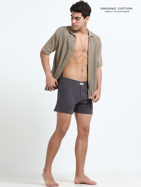 Dark Grey Organic Cotton Short Boxer for Mens - Pack of 1
