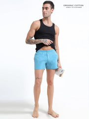 Delphinium Blue and White Organic Cotton Short Boxer for Mens - Pack of 2