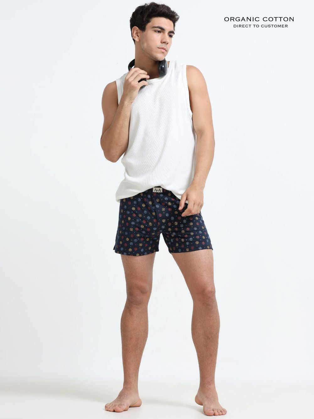 Mens Organic Cotton Printed Short Boxer - Pack of 3