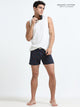 Navy Organic Cotton Mens Printed Short Boxer With Confetti Orbit Design – Pack of 1