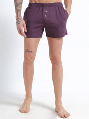 Wine and White Organic Cotton Short Boxer for Mens - Pack of 2