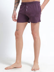 Wine and White Organic Cotton Short Boxer for Mens - Pack of 2