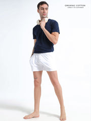 Delphinium Blue and White Organic Cotton Short Boxer for Mens - Pack of 2