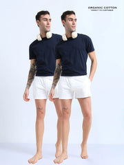 White and White Organic Cotton Short Boxer for Mens - Pack of 2