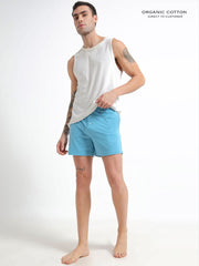 Delphinium Blue and White Organic Cotton Regular Boxer for Mens - Pack of 2