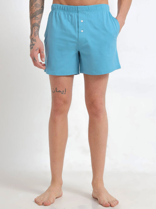 Delphinium Blue Organic Cotton Regular Boxer for Mens - Pack of 1