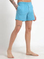 Delphinium Blue and White Organic Cotton Regular Boxer for Mens - Pack of 2