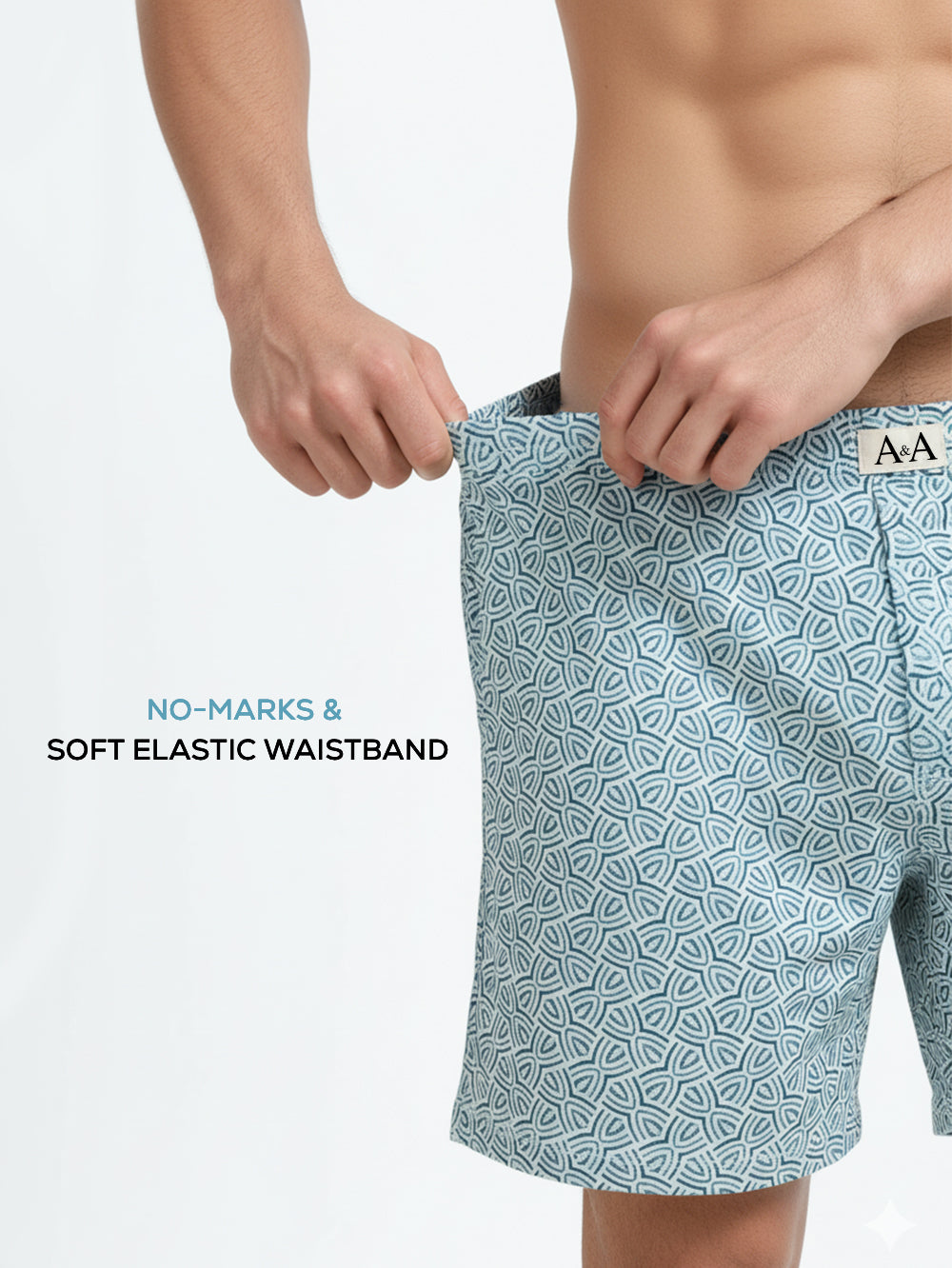 White Mens Organic Cotton With Modern Pattern Printed Boxer Regular - Pack Of 1