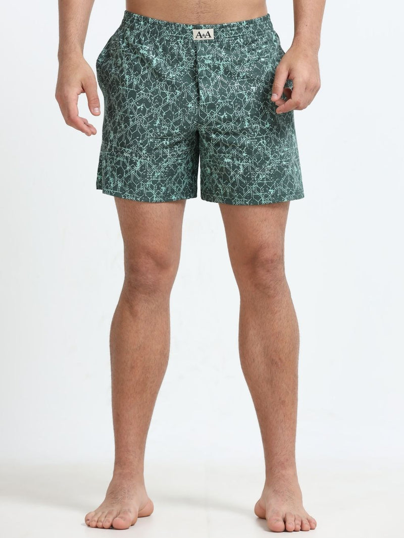 Mens Organic Cotton Regular Printed Boxers - Pack of 2