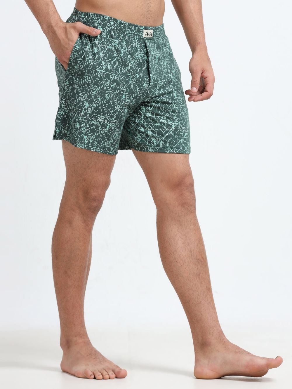 Mens Organic Cotton Regular Printed Boxers - Pack of 2