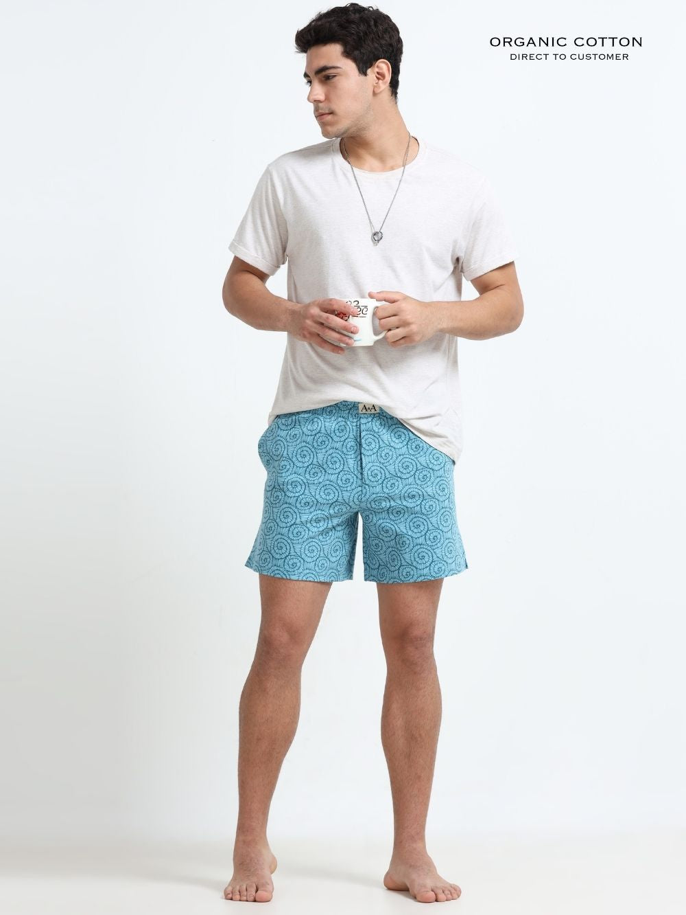 Mens Organic Cotton Regular Printed Boxers - Pack of 2