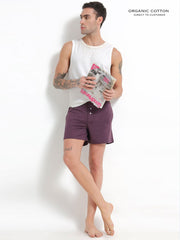 Wine and White Organic Cotton Regular Boxer for Mens - Pack of 2