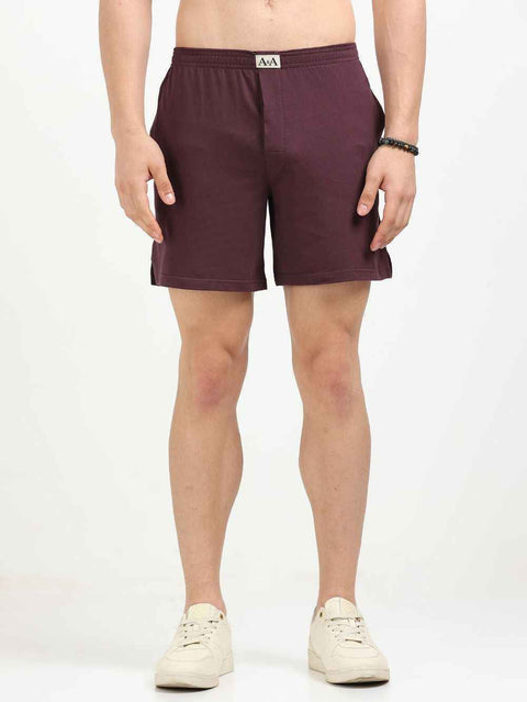 Organic Cotton Regular Boxer for Mens - Pack of 3 (Wine, Silver grey, P06-green)