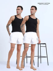 White and White Organic Cotton Regular Boxer for Mens - Pack of 2