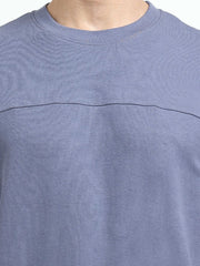 Blueish Grey A & A Mens Organic Cotton Solid Crew Neck Pullover