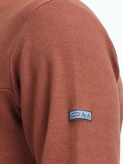 Brown A & A Mens Organic Cotton Solid Crew Neck Pullover