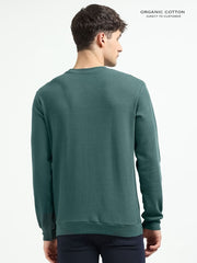 Green A & A Mens Organic Cotton Solid Crew Neck Pullover