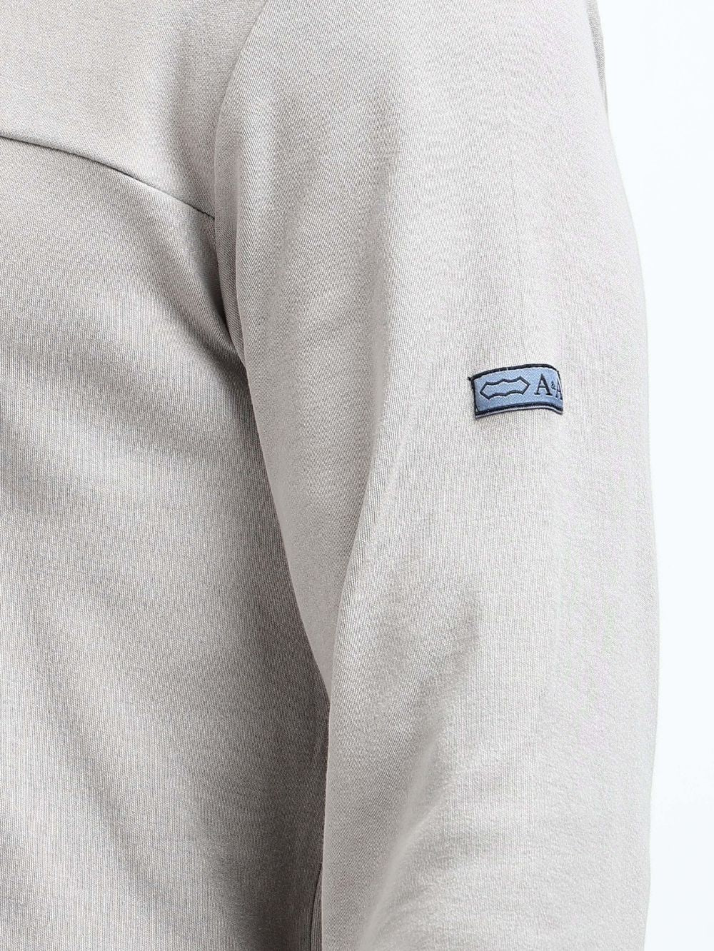 Silver Grey A & A Mens Organic Cotton Solid Crew Neck Pullover