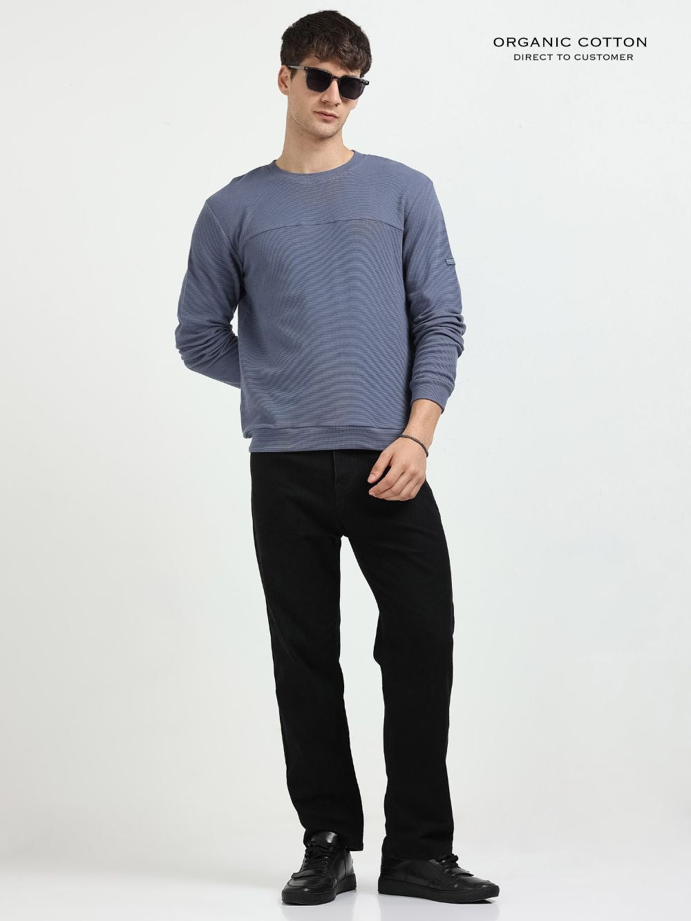 Organic Cotton Waffle Pullover for Mens