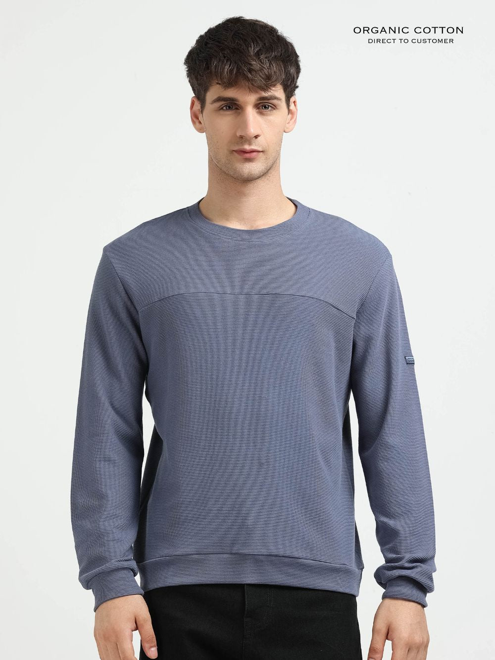 Organic Cotton Waffle Pullover for Mens