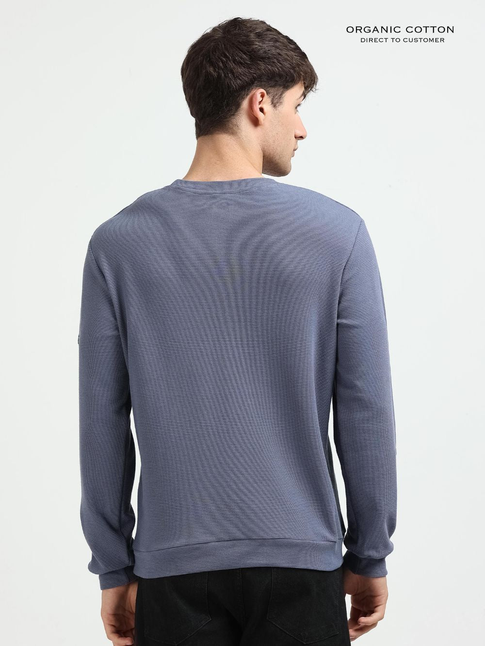 Organic Cotton Waffle Pullover for Mens