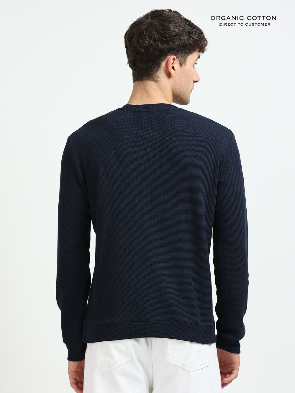 Organic Cotton Waffle Pullover for Mens