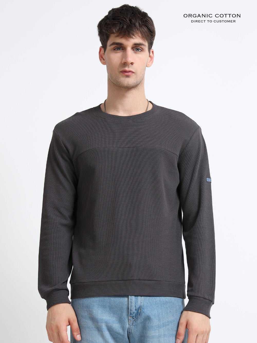 Organic Cotton Waffle Pullover for Mens