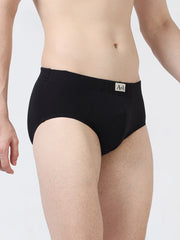 Mens Organic Super soft Cotton Elastane stretch Brief with Fabric covered Waistband