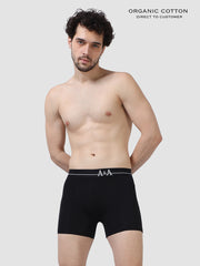 Mens Organic Super soft Cotton Elastane stretch Solid Trunk with Ultrasoft Waistband