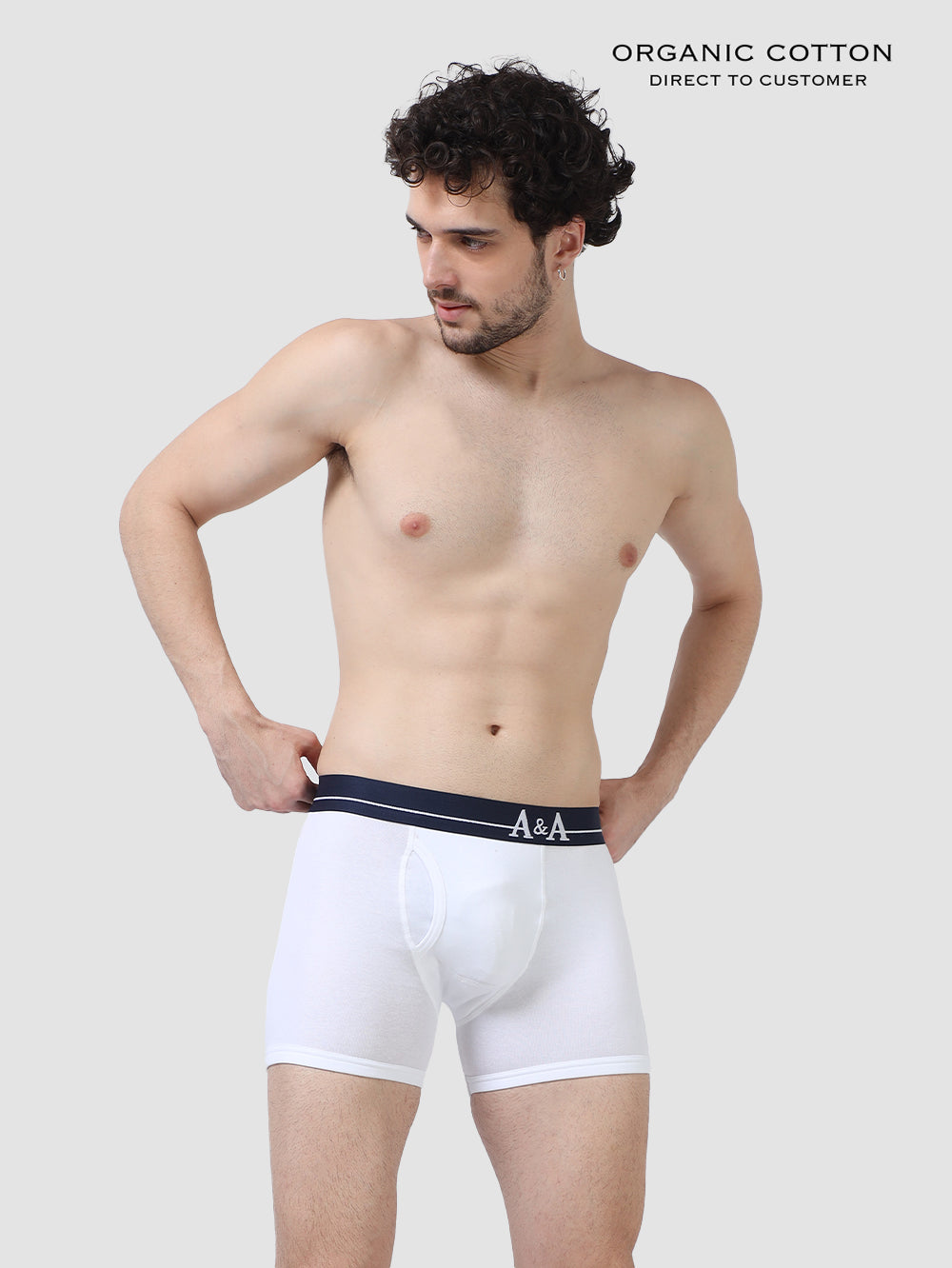 Mens Organic Super soft Cotton Elastane stretch RIB Trunk with Ultrasoft Waistband