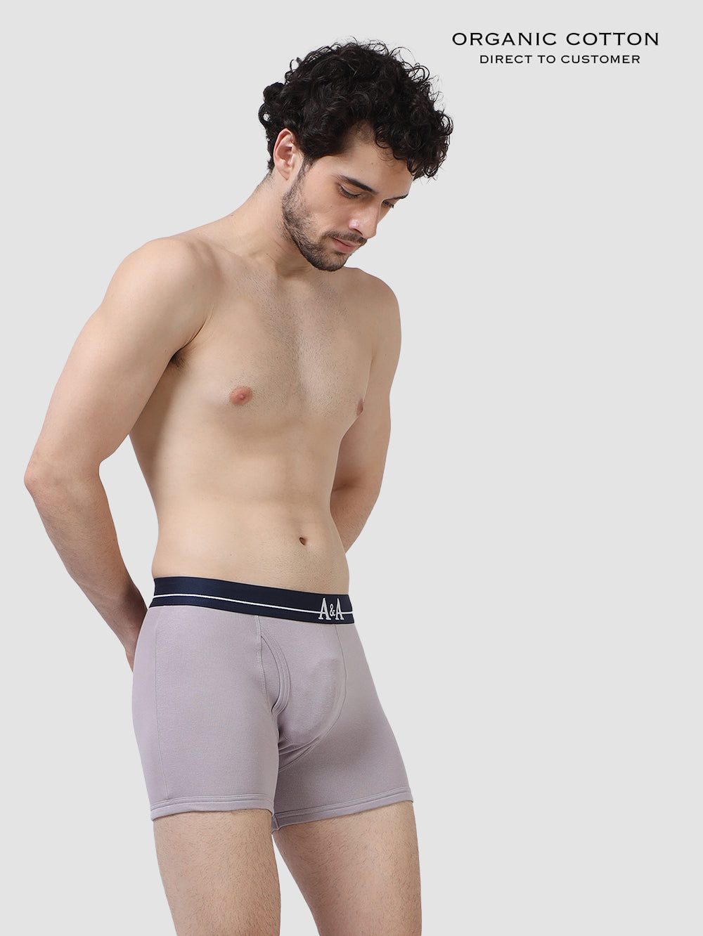 Mens Organic Super soft Cotton Elastane stretch RIB Trunk with Ultrasoft Waistband