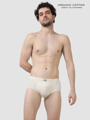 Mens Organic Super Soft Cotton Elastane Stretch Brief With Ultrasoft Waistband, Dyes And Chemical Free Fabric