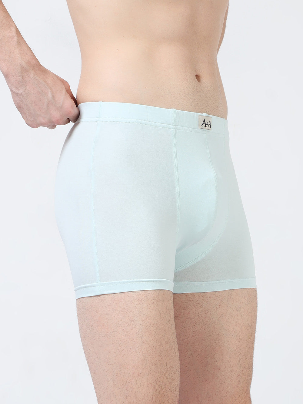 Mens Organic Super soft Cotton Elastane stretch RIB Trunk with fabric covered waistband