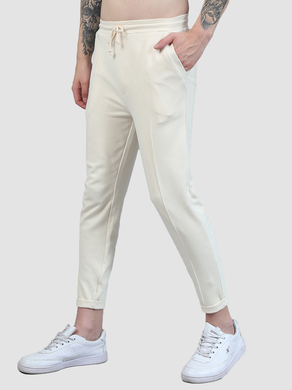 Organic cotton mens semi formal pant with pockets