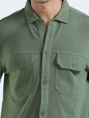 Organic Cotton Mens Ribbed Knitted Shirt