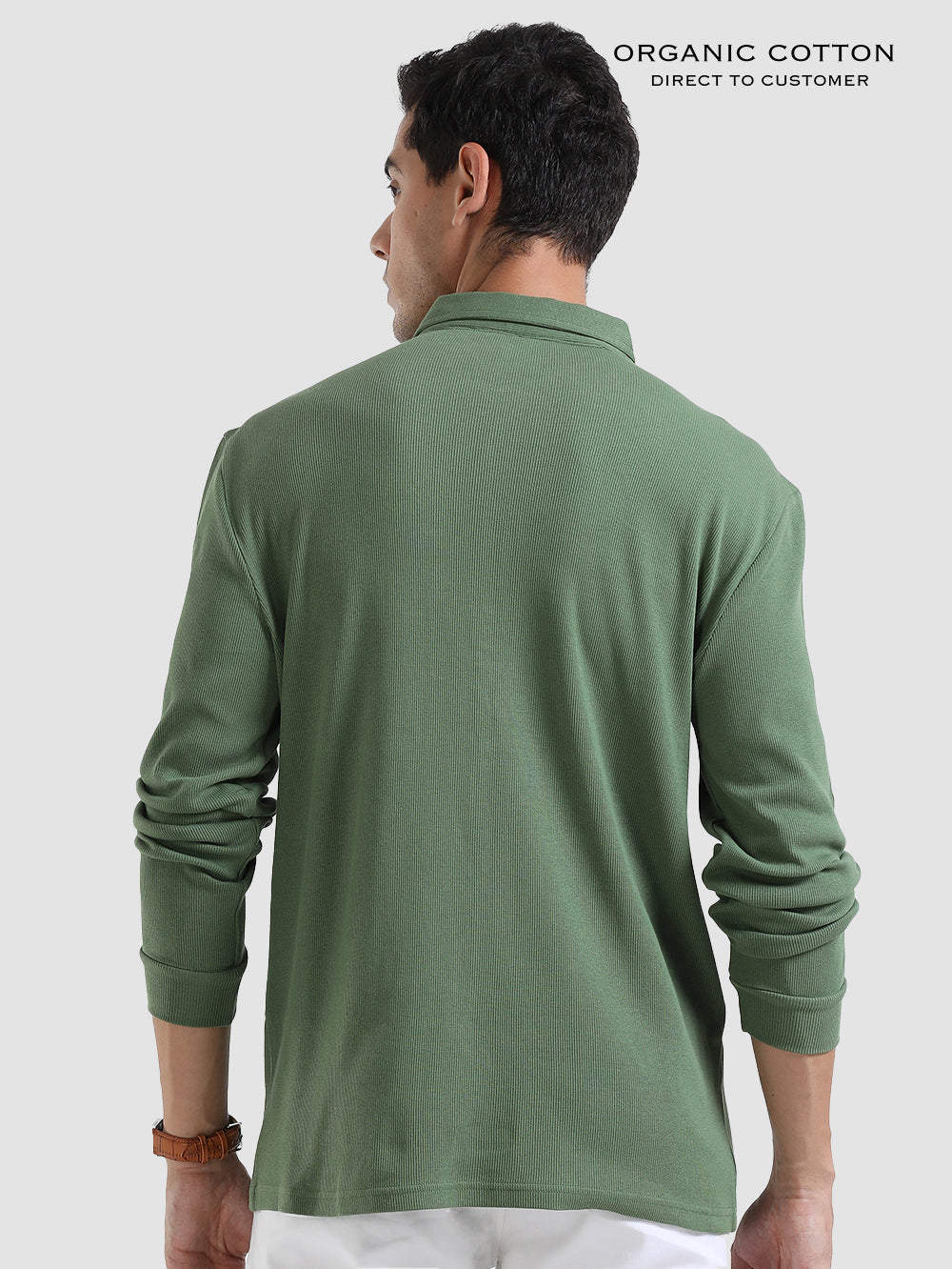 Organic Cotton Mens Ribbed Knitted Shirt