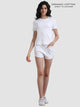 White Organic Cotton Round Neck T-Shirt & Shorts Co-Ord Set