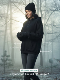 Black Luxe Comfort Zip-Up Hoodie