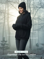 Black Luxe Comfort Zip-Up Hoodie