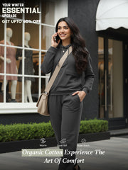 Dark Grey Cozy Flex Organic Cotton Hoodie & Jogger Set