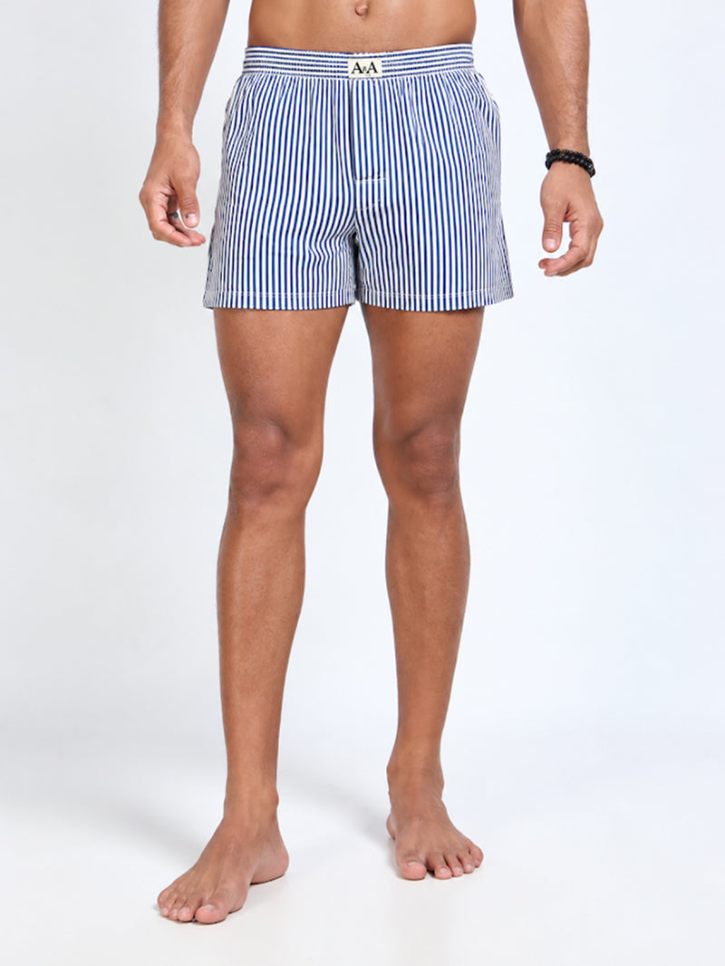 Organic Cotton Short Boxer for Mens - Pack of 3 (Delipinium Blue, Light Grey, P10-Blue)