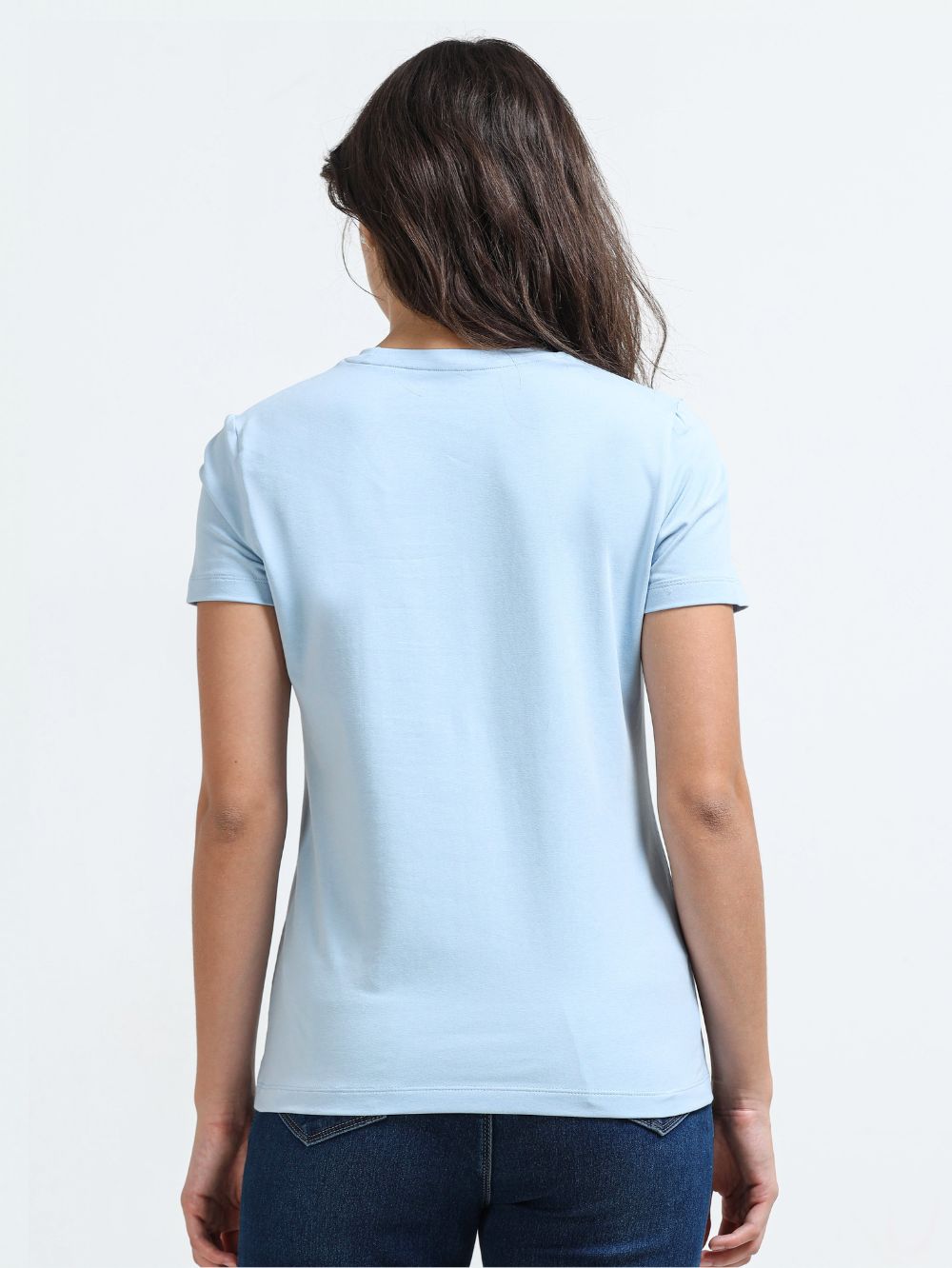 Organic Cotton Women’s Printed T-Shirt - Light Blue