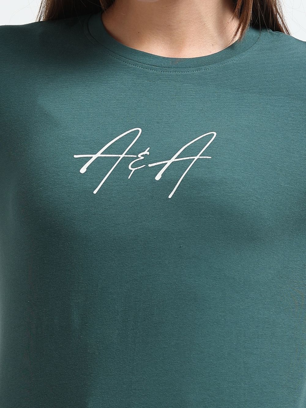 Womens Aesthetic Forest Design Printed T-Shirt – Dark Green