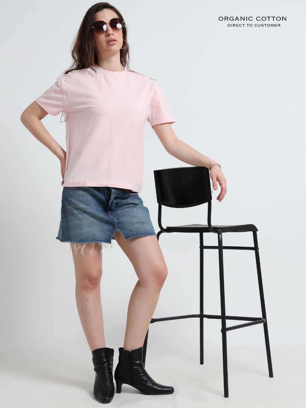 Dogwood Pink Organic Cotton Over Sized Tee