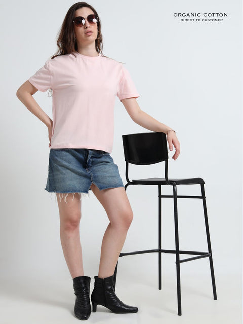 Dogwood Pink Organic Cotton Over Sized Tee