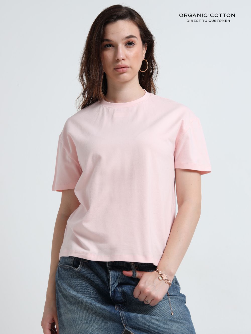 Dogwood Pink Organic Cotton Over Sized Tee